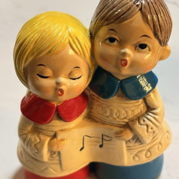 4 Vtg Christmas Paper Mache Charming Choir Boy Carolers Figurines Made Japan - Picture 7 of 10